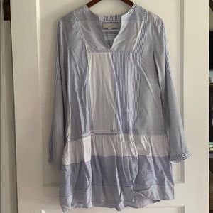 Loft Light Blue Stripe Dress
